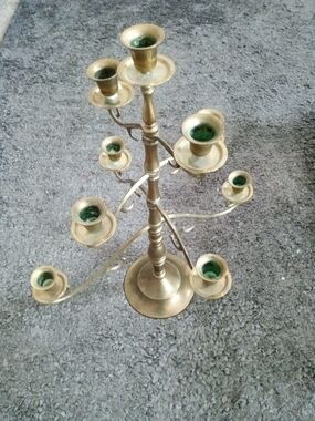 Art Noveau Solid Brass 20"  Multi Tiered Candelabra w/ 9 Holders